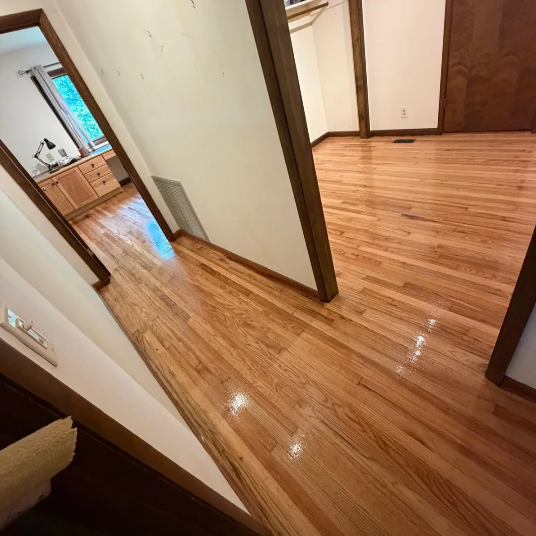 Newly refinished hardwood floors in home