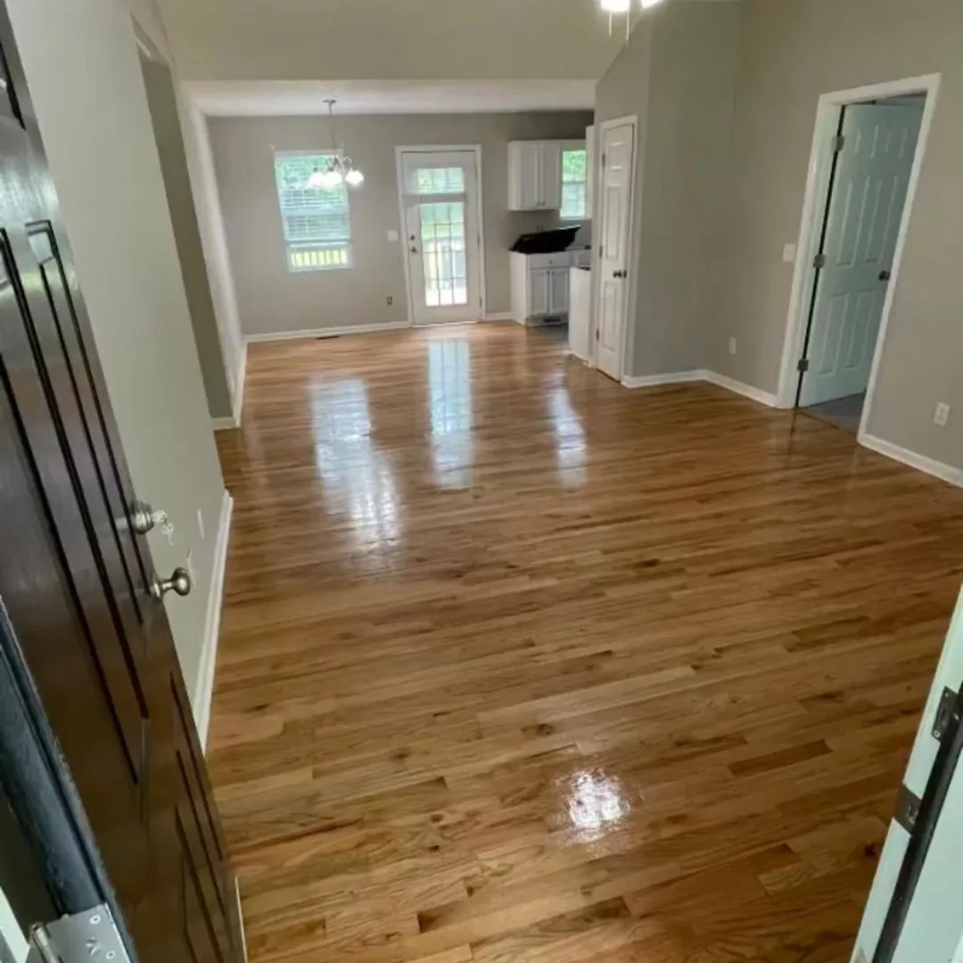 Newly refinished hardwood floors in a home